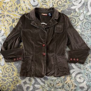 HAVANA JACKS CAFE Women’s Brown Velvety 2 Button Jacket Blazer Size 12
